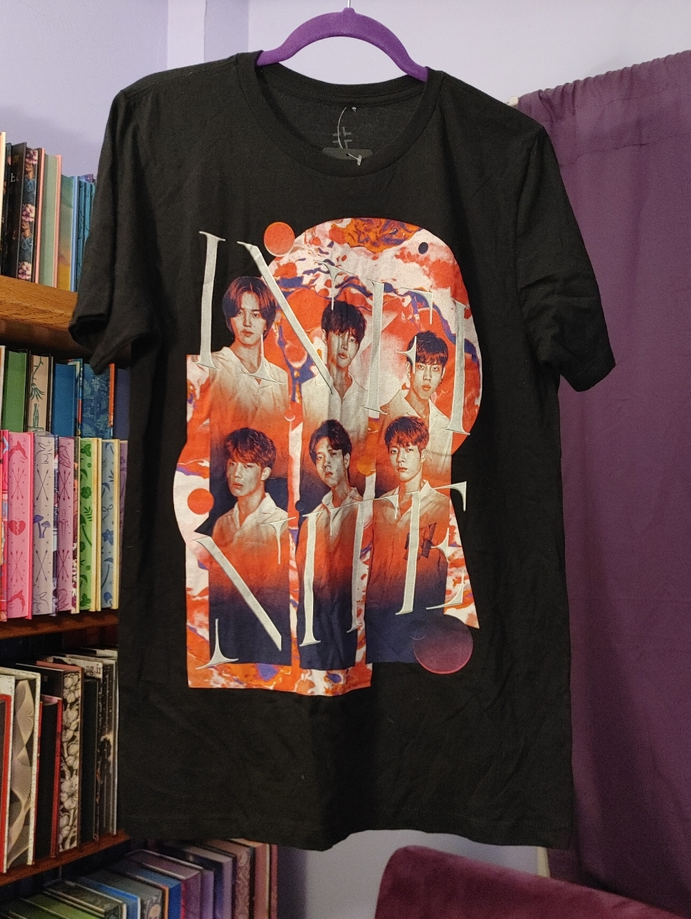 INFINITE K-Pop Boy Band Graphic T-Shirt Black Size Medium